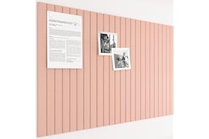 Bumusty Large Cork Board 36"x24" Alternative - 6 Pack Felt Wall Tiles with 40 Safe Removable Adhesive Tabs, 30 Pushpins, Cork Boards for Walls Pin Board Notice Board Office Decor-Pink