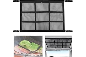 HBSFBH Red Almacenamiento Universal para Techo de Coche, 80cmx52cm Red Techo Furgoneta Camper, Red Almacenamiento para Techo de Coche, Organizador Bolsa de Red de Carga con Cremallera, para SUV, Jeep