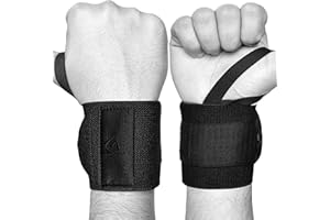 AQF Muñequeras Gym Hombre y Mujer (Par)- IPL USPA Aprobado Levantamiento de Pesas Wrist Wraps - Muñequeras Deportivas para Gimnasio & Musculación - Accesorios para Gimnasio Fitness