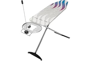 Vileda – Planche à repasser Total Reflect Plus – Table à repasser avec technologie de réflexion de la chaleur et de la vapeur, prise de courant inclus – Hauteur réglable, Gris/Vert, Taille unique