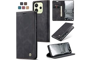 owlhold Funda Xiaomi Redmi Note 14 4G Carcasa Redmi Note 14 4G [No para 5G] PU Piel [Tarjetas y Billetera][Soporte Plegable][Cierre Magnético] Libro Funda para Redmi Note 14 4G - Negro