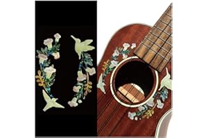 Inlaystickers Aufkleber für Ukulelen, Motiv Kolibri, UKR-331HB