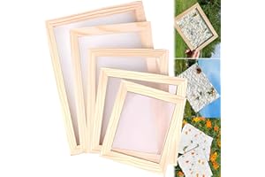 QSLKI 5 Größen Papierherstellung Rahmen, Papierschöpfrahmen, Holzpapierherstellungsform, DIY-Papierhandwerk, Wooden Screen Printing Frame Paper Making für Handgemachte Malerei, Teenager Lehren