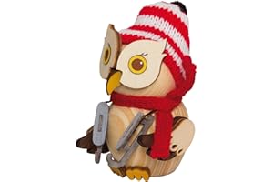 ‎KUHNERT Kuhnert - Dekoration/Holzfigur - Mini Eule Schlittschuhläufer - ca. 7cm - Made in Germany