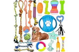 LOVICVKEM 20 Pezzi Giochi per Cani, Diversi Forme Gioco Cane，giocattolo interattivo cane Giocattolo da Masticare Cani, di cotone sicuro e non tossico per Tutti i Tipi di Cani