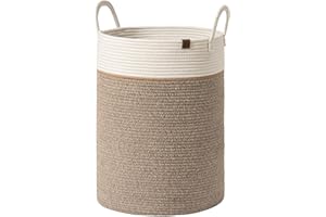 LA JOLÍE MUSE LA JOLIE MUSE Panier tressé, paniers de rangement jumbo en corde de coton, rangement extra-large en coton, 40.6D x 56H cm, panier extra-large pour couvertures de bébé, jouets pour enfants