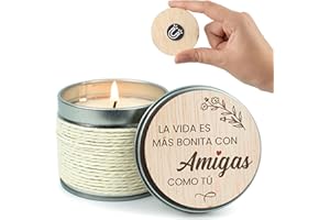 CONTRAXT Regalo para Amigas. Vela con tarjeta de madera para mejor amiga especial Regalos originales cumpleaños amistad mujer