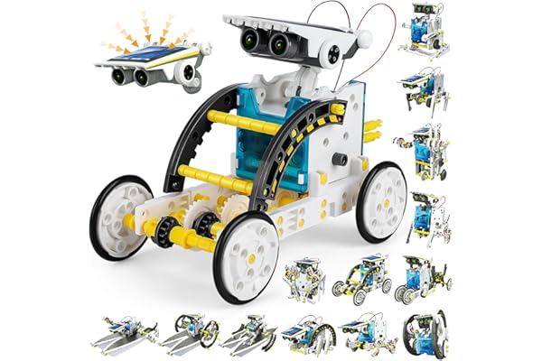 13 en 1 Robot Solaire, Robot Jouet Enfant Maquette Voiture Jeux de Construction Robotique Éducative Exterieur Experiences Scientifiques Cadeau Anniversaire pour Garçon Fille 10 11 12 13 14 Ans
