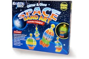 KandyToys Glitter and Glow Space Sand Art Kit | Moving Sand Art | Art Set for Kids | Arts and Crafts