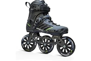 Jaspo Vitesse-110 Inline Shoe Skates 3 Wheels Inline 110mm Roller Skates Blades for Adult Women Men (Extra Large, Black)