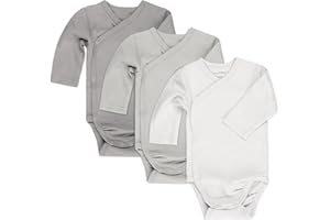 LALOONA BABY BEDDING LaLoona Body Neonato Avvolgente Maniche Lunghe 3 Pezzi - Tutine Neonato Cotone con Bottoni, Testato OekoTex Standard 100 -