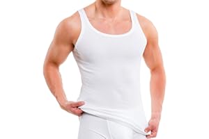 HERMKO 3000 5-pak męski tank top Classic podkoszulek - czesana drobno prążkowana bawełna organiczna (gładka)