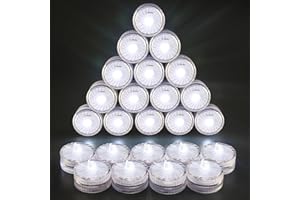 HL Blanc Étanche Sous-Marin Rond Mini LED Lumières De Thé Lumières Submersibles pour le Mariage À La Maison Party Vase Festival Saint Valentin Décoration（ 24pack ）