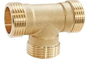 SOMATHERM FOR YOU, Té laiton à visser triple mâle 20/27 - Sachet de 2 pièces - Raccord plomberie pour eau chaude/froide - Compatible avec tous raccords laiton filetés