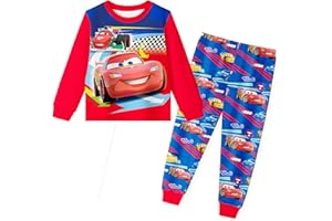 Pitevotur Lightning McQueen Pyjamas Cartoon Cars Pjs Boys Pajamas Set Sleepwear 2-11 Years