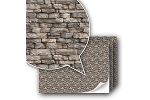 TEXTURKONTOR 3 Blatt Selbstklebende Dekorfolie Wandverkleidung für Modellbau im Maßstab 1:87 Spur H0 (UK: 3,5mm Scale) (Helles Cottage)