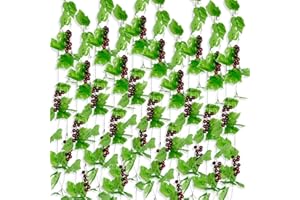 BOFUNX 10 PCS Künstliche Weinreben mit Trauben, 24 Meter Künstliche Kunststoff Weintrauben Deko Künstliche Weintrauben Reben für Heim Garten, Hochzeit, Party, Geschäft, Heimdekoration