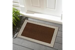 renoazul® Door Mat Non-Slip Washable Dirt Trapper Floor mat having Indoor Outdoor Utility, Kitchen and large yoga Anti Slip Mats | 50 x 80 cm - Greeky Rug - Brown & Beige
