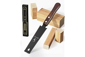 Japansäge Ryoba Klein Saw mit Doppelverzahnung 12/17 TPI, Handsäge Holzsäge – 0,6 mm Dünnes Stabil Sägeblatt Feinsäge für Heimwerken Tischler Werkzeug - Hähnchenflügel Holz Griff