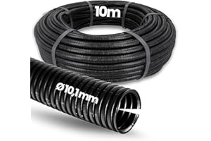 Kalitec - Tubo ondulato scanalato NW 10 mm aperto (10 m) - Protezione marta, vuoto, protezione cavo - AD 12,7 mm, ID 10 mm