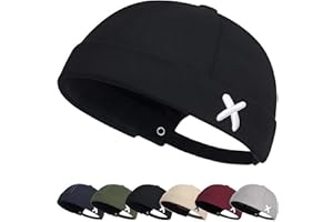 YKDLLF Retro Cotone Docker Hat Cappello Senza Visiera Berretto da Portuale Uomo Donna Berretto Cotone Cappellino da Portuale Uomo Retro Docker-cap da Motociclista Cappello