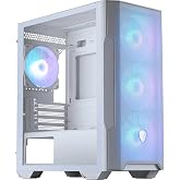 حافظة كمبيوتر للألعاب MSI MAG FORGE M100R من الزجاج المقسّى الأبيض مقاس 3X120 مم ومروحة ARGB مقاس 1X120 مم من MATX