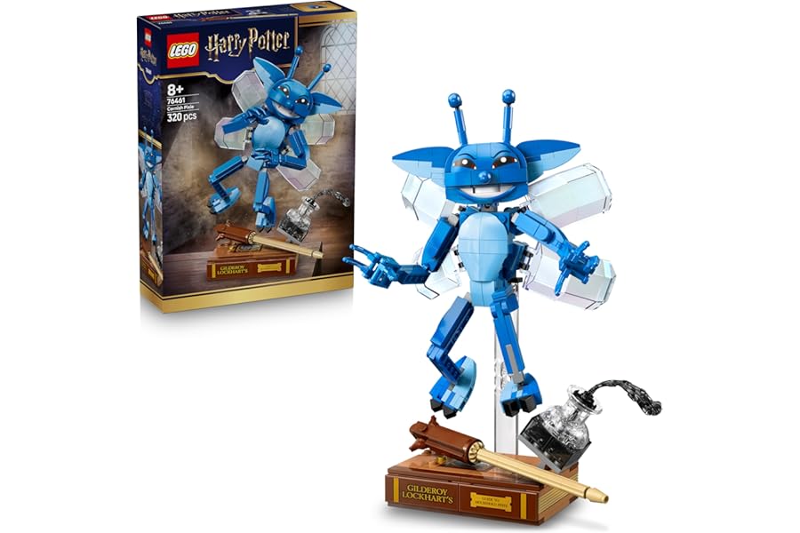 LEGO Harry Potter Cornish Pixie Toy - Bedroom or Desk Decor Figure w/Gilderoy Lockhart's Book and Wand - Birthday Gift for 8+ Year Old Girls & Boys - 76461