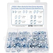 10 Schlauchschellen Aus Edelstahl Verzinkt – 2-Ohr-Klemmen, Größe 15-18 Mm, Für Schläuche & Rohre