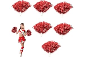 OUKENS Cheerleading Pom Pom, 6 Colori 6 Pezzi Pom Pom Cheerleader Accessorio Danza per Feste Sport Pompon Cheer