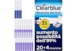 20 Test di Fertilità per l'Ovulazione e 4 Test di Gravidanza Clearblue. Da utilizzare con Monitor di Fertilità Clearblue Avanzato, 24 Stick (Monitor venduto separatamente)