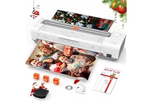 ‎OIDOZAC 13 Zoll A3 Laminiergerät mit Automatischer Papiereinführung, A3 Heiß- & Kaltlaminierung, 20 Laminierfolien, 10-in-1 Set mit Schneider, Trimmer & Eckenabrunder für Büro, Schule & Zuhause, Weiß