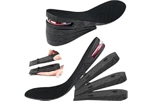 MISS GOOD Height Increase Shoe Insoles, 3cm 5cm 7cm 9 cm Adjustable Scalable Comfortable Orthotic Insoles Elevator Lifts Kit Up 3.6" Unisex Air Cushion Heel Pad Boot Insert Taller for Men Women (4-Layer)