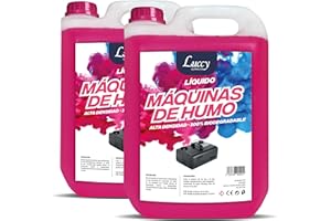 LUCCY Líquido para Máquina de Humo Natural - Líquido Máquina Humo Alta Densidad y Larga Duración, Seguro para Respiración, Fiestas, Eventos, Discoteca (10 Litros)