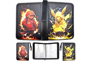 HTTMTTS Classeur Carte Grande, 65 Pages Capacité 520 Cartes, Cahier Carte Grand Format, Classeur a5 Livre Rangement Carte Carnet, Albums pour Cartes à Collectionner (Porte Carte à Collectionner 4)