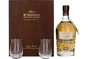 Nardini Grappa Riserva 22 ANNI Single Cask 45% Vol. 0,7l in Holzkiste with 2 glasses