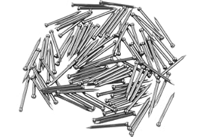 OMOTOOL Hardware - Set di chiodi in acciaio al carbonio (100 pezzi), chiodi zincati per appendere immagini e lavorazione del legno, chiodi in acciaio per battiscopa e lavorazione del legno (28 mm)