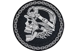 EXPRESS-STICKEREI Biker patches, vintage motorcycle iron-on patch, iron-on patch, biker cafe racer image appliqué for all fabrics, motorcycle accessories accessories, 75 x 75 mm, PD00244