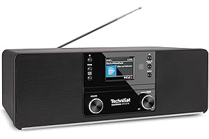 TechniSat DIGITRADIO 370 CD IR - Internetradio (DAB+, FM, CD-Player, WLAN, Bluetooth, Farbdisplay, USB, AUX, Kopfhöreranschluss, Wecker, 10 Watt, Fernbedienung) schwarz