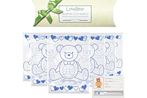 Lovabear 6 Bustine Corredino Neonato – Sacchetti, Buste Ospedale Nascita, Chiusura con Cursore Ermetico GripLock, 6pz Trasparenti Porta Primo Cambio Vestiti Borsa Parto, Bimbo