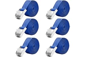 LUZOON Pasy mocujące z grzechotką, obciążenie do 250 kg – 6 sztuk, 2,5 m x 2,5 cm