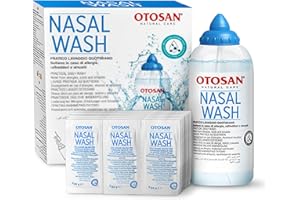 OTOSAN Nasendusche Set zur Nasenspülung und Reinigung der Nase mit 30 Sachets Nasenspülsalz Beutel
