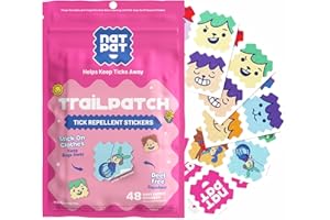 NATPAT TrailPatch Tick Stickers for Kids - Plant Based, Non Toxic Tick Repellent - BuzzPatch - The Original All Natural Chemical Free Outdoor Patch for Toddlers, Kids (48 Pack)