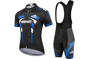 MSPORT Ropa de ciclismo Maillot Ciclismo Hombre completo camiseta + pantalones cortos 5D Gel Acolchado