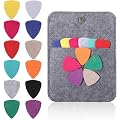Lot de 24 médiators colorés en feutre pour ukulélé, médiators en forme de cœur avec poche, pour guitares électriques, acoustiques et ukulélé