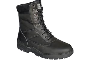 Savage Island Men's Black Leather Combat Patrol Work Boots
