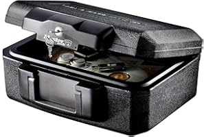 Master Lock Coffre Fort anti feu à clef, double protection - vol et incendie, 5L, 15.5 x 36.2 x 28.4 cm