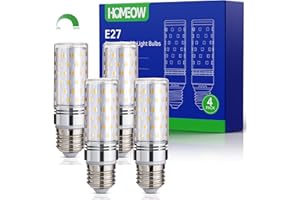 HOMEOW Dimmerabile Lampadine LED E27 Luce Naturale 4000K, 1200LM 12W Lampade LED E27 Equivalenti a 100W Incandescenza, Lampadina Mais E27 LED, AC 220-240V, Nessun Sfarfallio, 4 Pezzi