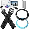 Always Ready, Weighted Skipping Rope, Best Jump Rope for Weight Loss, Home Gym & Outdoor Fitness, Adult Exercise Equipment, Includes 2 Weighted Ropes, Handle Weights, Exercise Guides