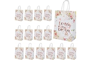 JIANYH 15 Pcs Hen Party Bags, Team Bride Bags, Hen Party Gift Bags, Rose Gold Foiled Hen Do Paper Bags Wedding Paper Party Bags, For Wedding Bridal Shower Bachelorette Party
