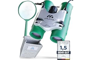 Fernglas für Kinder ab 4 Jahre – Inkl. Lupe & Tasche als Outdoor Forscherset für Kinder & Jugendliche – muca Kinder Fernglas mit 8x21 Zoom, Ostergeschenke & Einschulung